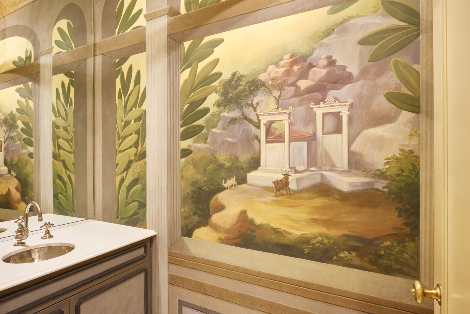 artistic wall mural inside 740 Park Avenue, Apt 8/9A in manhattan