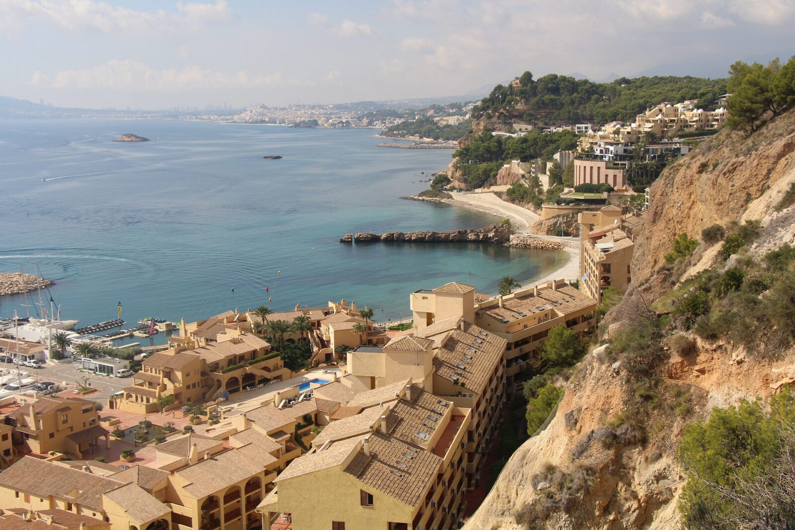 costa blanca coastline and sea