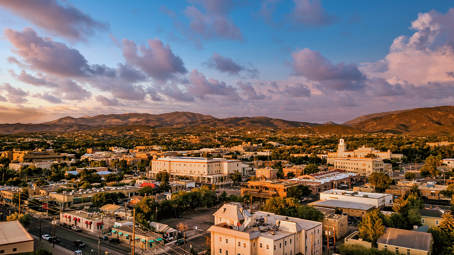 santa fe new mexico downtown aerial view