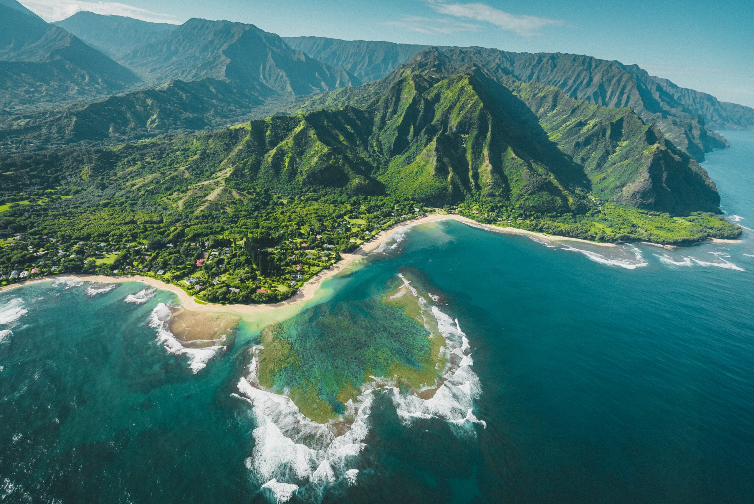 sky-high view over kauai, hawaii
