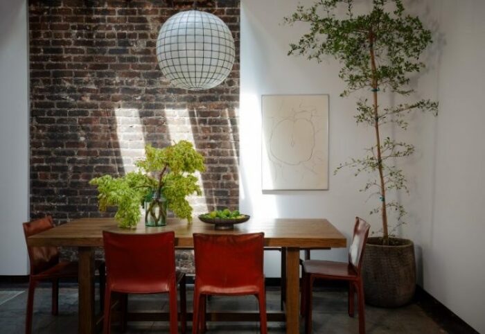 interior view of a table with chairs in a clean modern design.